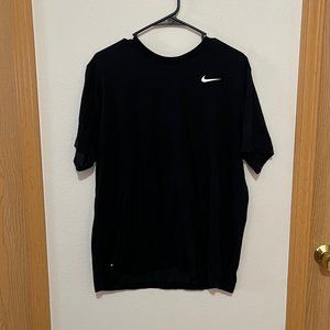 Nike Dri-Fit The Nike Tee Black T-Shirt White Logo (Size Large)